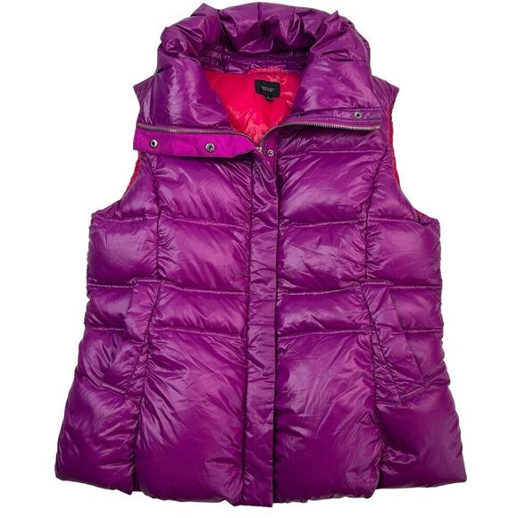 Coatology Goose Down Puffer Vest L Magenta Contrast Packable Gorpcore Travel - Picture 15 of 15